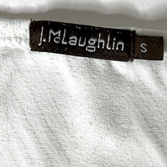 J‎ MCLAUGHLIN Catalina Cloth Top SM USA 3/4 Bell Sleeve Stretch White Chevron - Picture 11 of 15